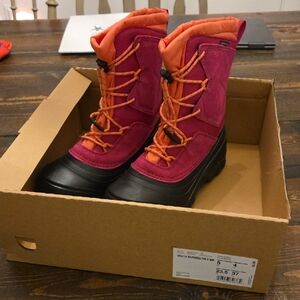 The North Face Kids' Pink and Orange Snow Boots